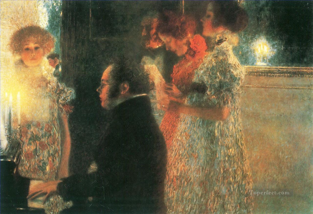 Schubert al piano I Gustav Klimt Pintura al óleo